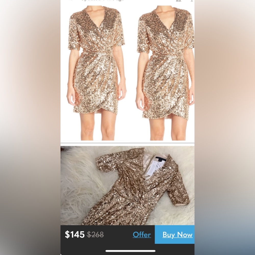 🥰🦊buy1 get 1up to $10 iblush New Blingsuquin center open sexy night dress，